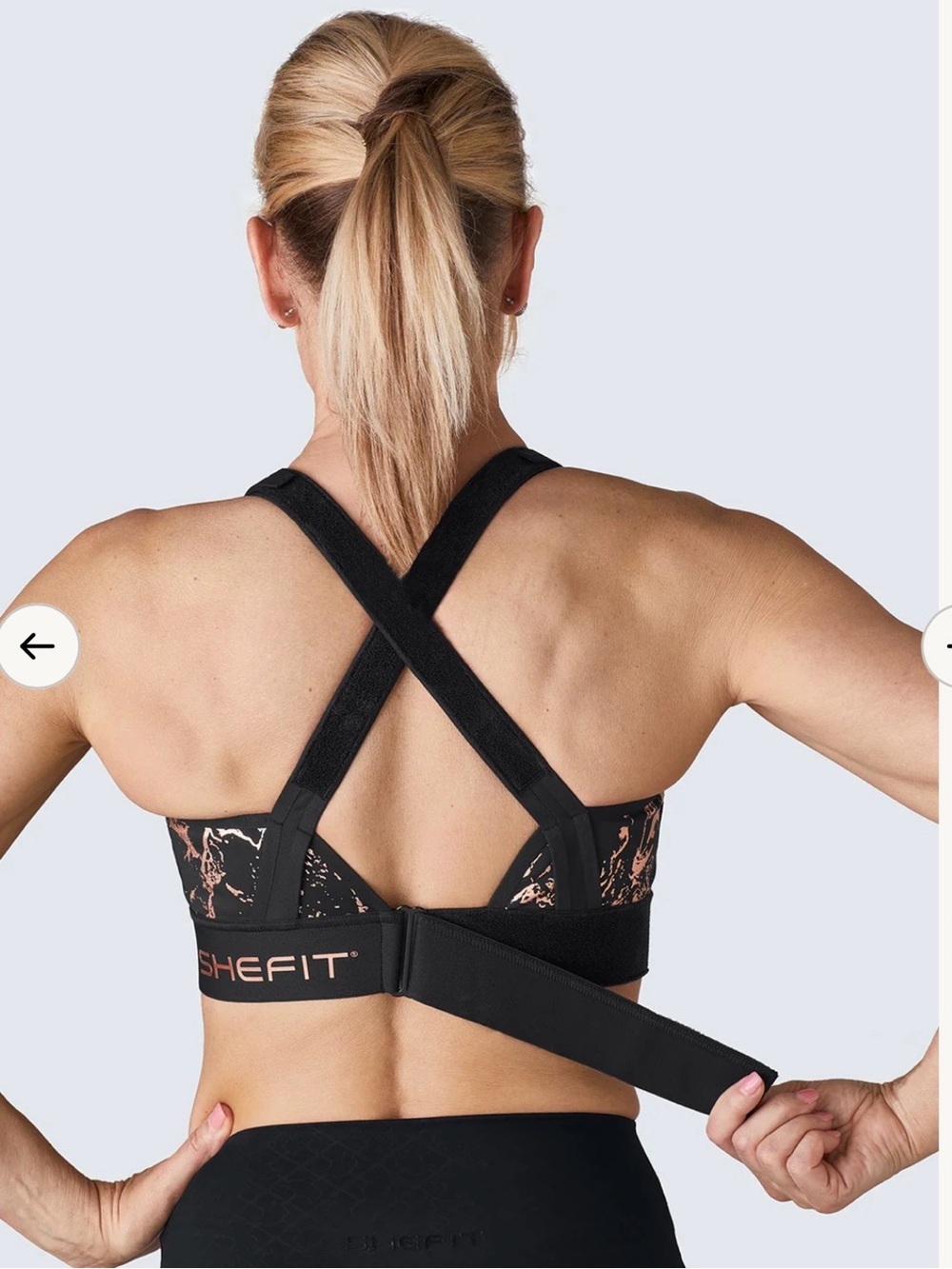 SHEFIT Flex Sports Bra Black Adjustable Zip Front Medium Impact 2X - Picture 3 of 6